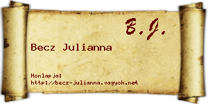 Becz Julianna névjegykártya